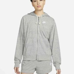 Nike Sportswear Gym Vintage Women's Full-Zip Hoodie Size M sweater top Grey